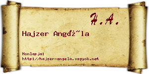 Hajzer Angéla névjegykártya